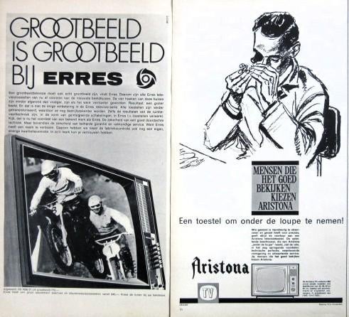 4 vintage advertenties reclames televisie 1957-69 TV Erres, Ophalen of Verzenden, Gebruikt, Overige typen