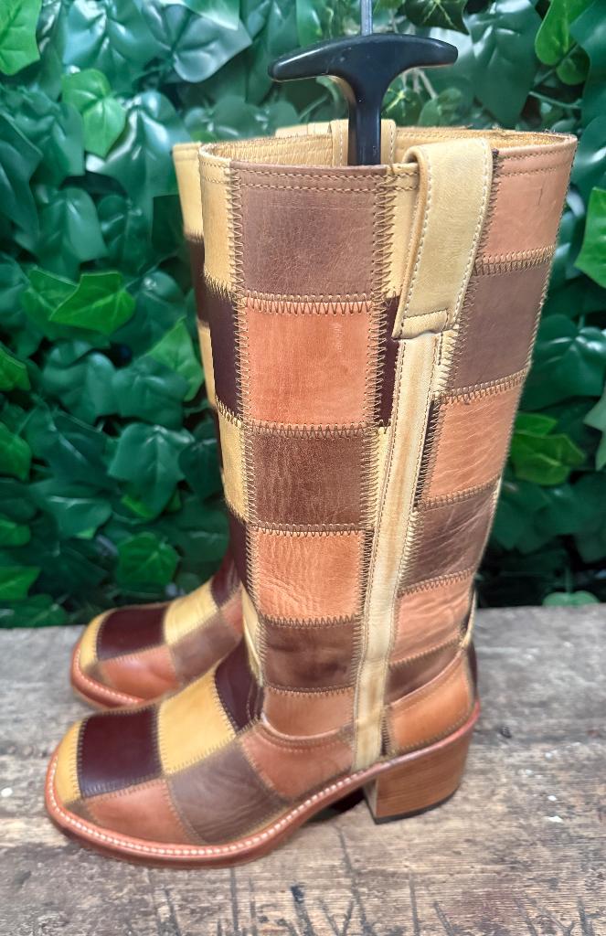 geweldig mooie vintage patchwork boots van Sendra maat 39, Bruin, Ophalen of Verzenden, Zo goed als nieuw, Sendra