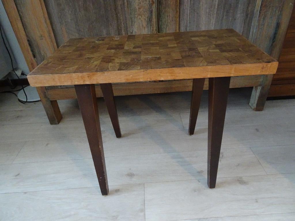 Vintage retro tafeltje bijzettafeltje sidetable, Huis en Inrichting, Tafels | Bijzettafels, Minder dan 55 cm, Gebruikt, Rechthoekig