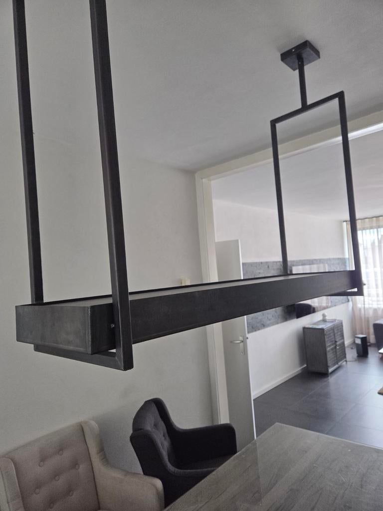 Industriële hanglamp antraciet met draaibare spots, Huis en Inrichting, Lampen | Hanglampen, Ophalen of Verzenden, Gebruikt, Industrieel