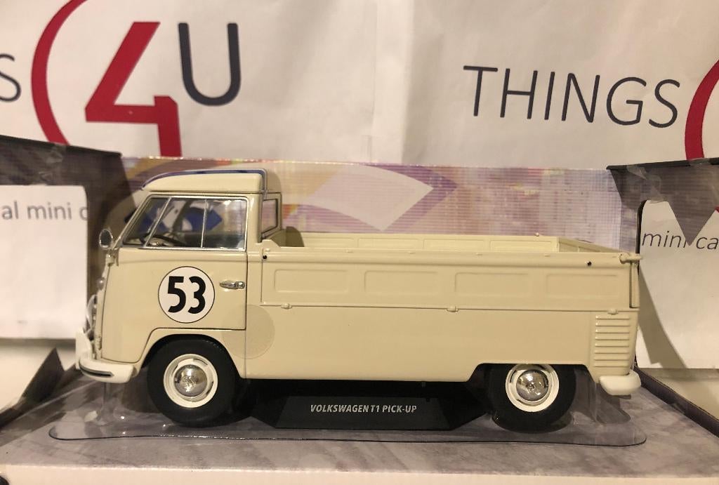 Solido 1:18 Volkswagen T1 Pick-Up Racer #53 1950 room wit, Ophalen of Verzenden, Nieuw, Auto, Solido