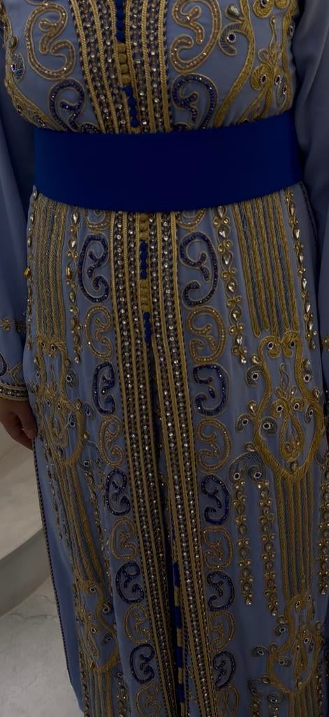 Marokkaanse jurk takshita maat S/M, Overige typen, Blauw, Ophalen of Verzenden, Maat 36 (S)