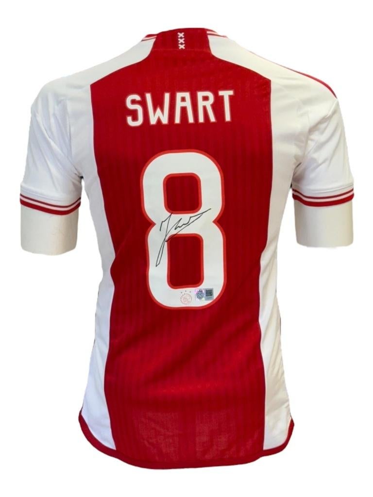 ACTIE Sjaak Swart AFC Ajax 23/24 gesigneerd thuis shirt, Soccersignings.nl, Shirt, Ophalen of Verzenden, Zo goed als nieuw