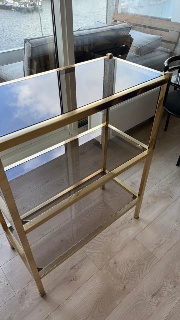 Vintage dressoir messing rookglas, Huis en Inrichting, Ophalen, 50 tot 100 cm, Zo goed als nieuw, 25 tot 50 cm