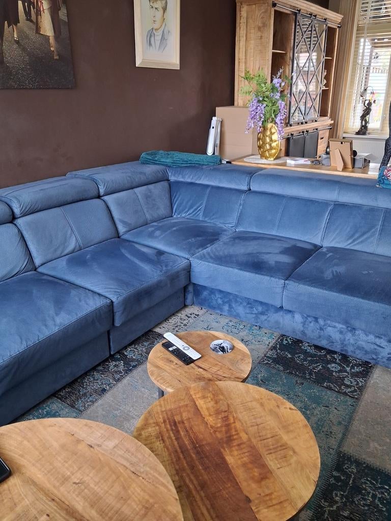 Hoekbank, Huis en Inrichting, Banken | Complete zithoeken, Gebruikt, Stof, Ophalen