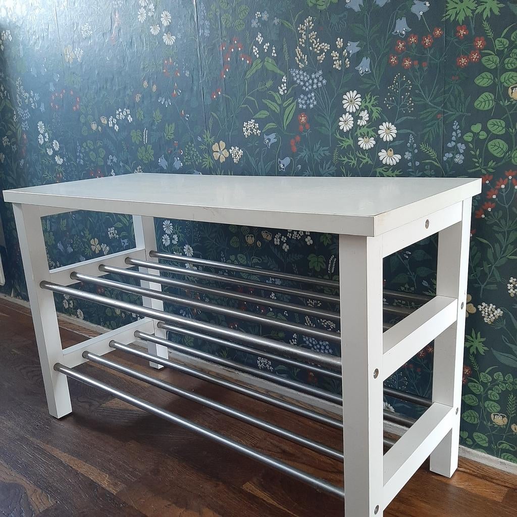 Ikea schoenenrek / schoenenbankje wit, Huis en Inrichting, Ophalen, Gebruikt