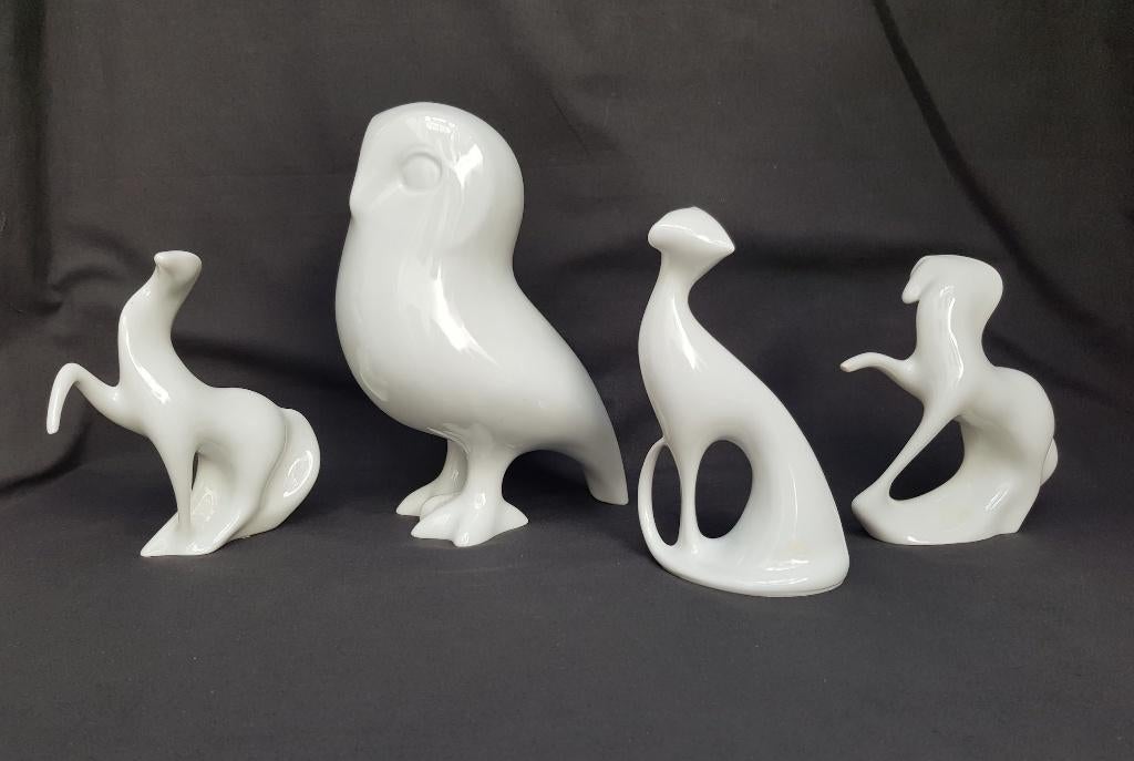 Royal Dux porselein vintage - Jaroslav Jezek - 4 stuks., Ophalen of Verzenden