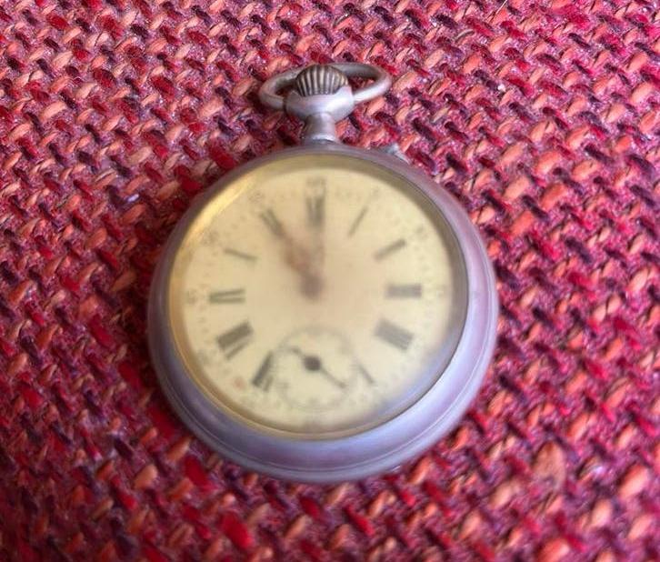 Antiek Zakhorloge - Zilver- Beau Court - Opknappen, Ophalen of Verzenden