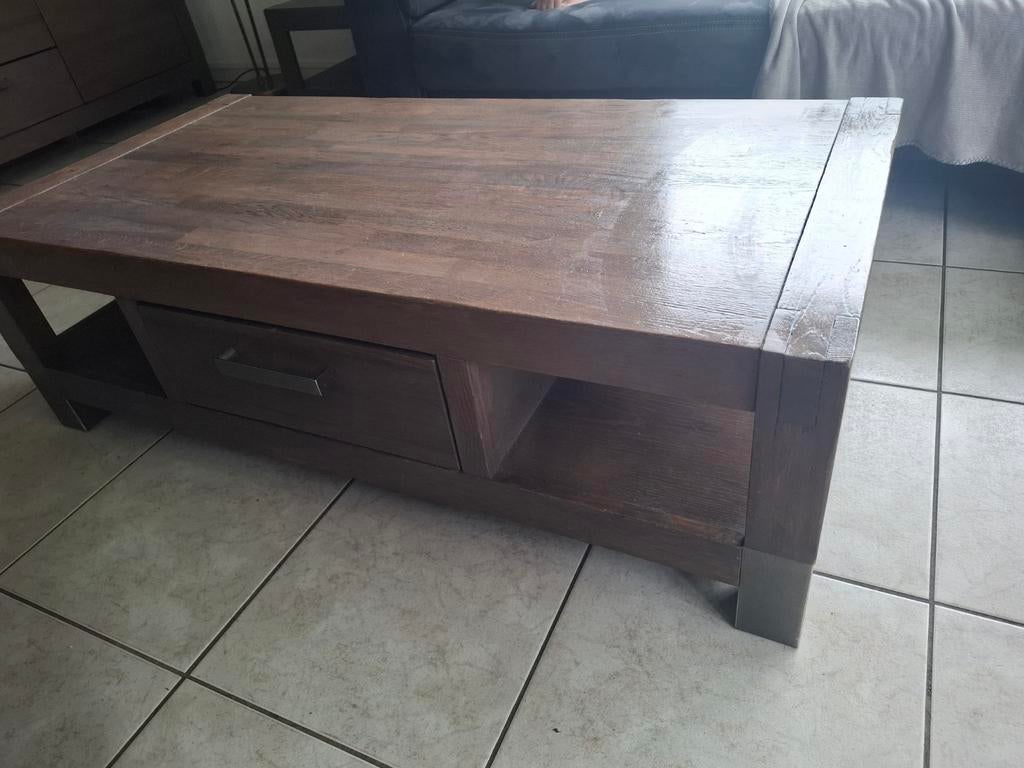 Houten salontafel en bijpassende dressoir voor weinig geld, Ophalen, Gebruikt, 100 tot 150 cm, 50 tot 100 cm