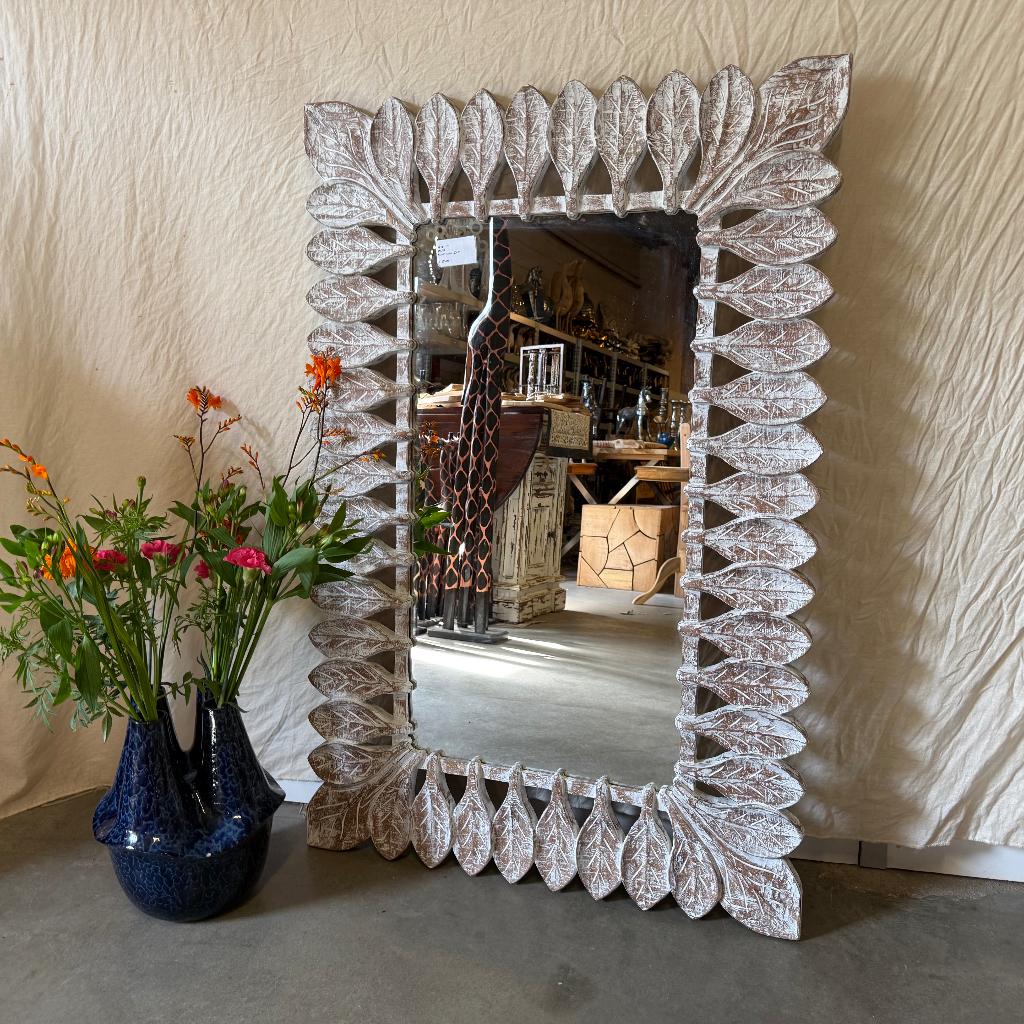 Spiegel – houten lijst wit - 120 x 80 cm - TTM Wonen