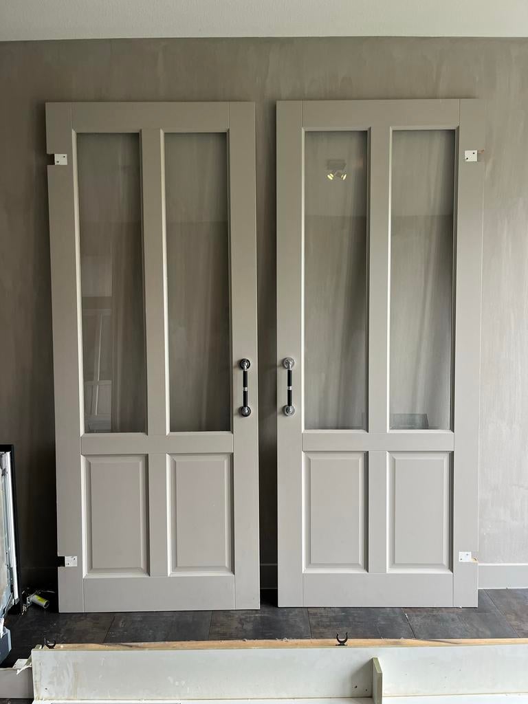 Dubbele Taatsdeur met Glaspanelen - Modern en Stijlvol, Doe-het-zelf en Verbouw, Ophalen, Binnendeur, Nieuw, Hout