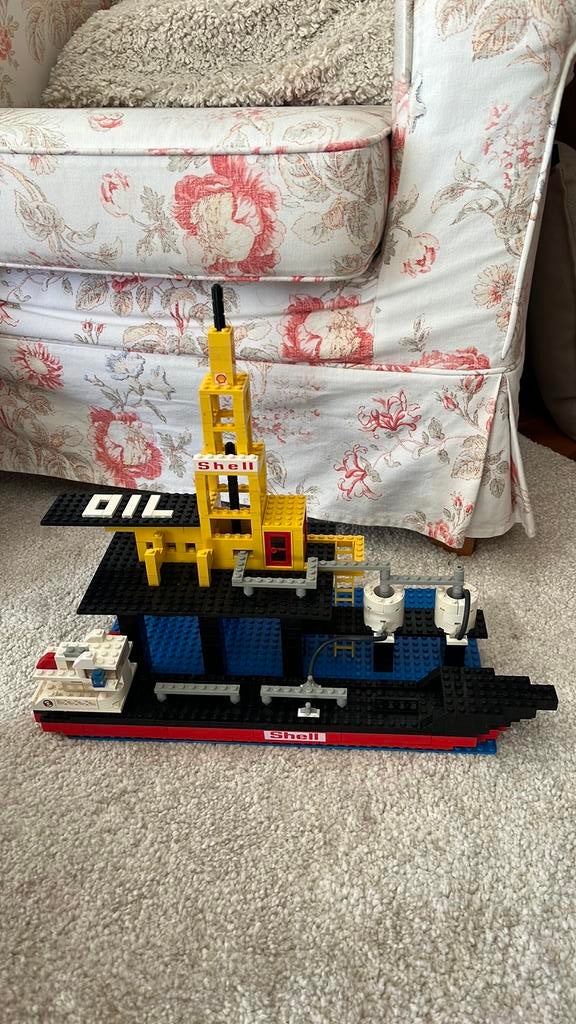 Oude LEGO set boortoren met tanker nr. 373-1 niet compleet, Ophalen of Verzenden, Gebruikt, Lego, Overige thema's