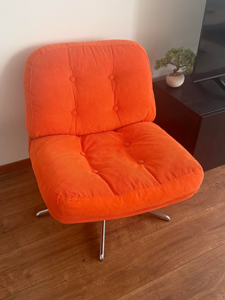Ikea Dyvlinge fauteuil oranje - Zo goed als nieuw, Ophalen, 75 tot 100 cm, Zo goed als nieuw, Stof