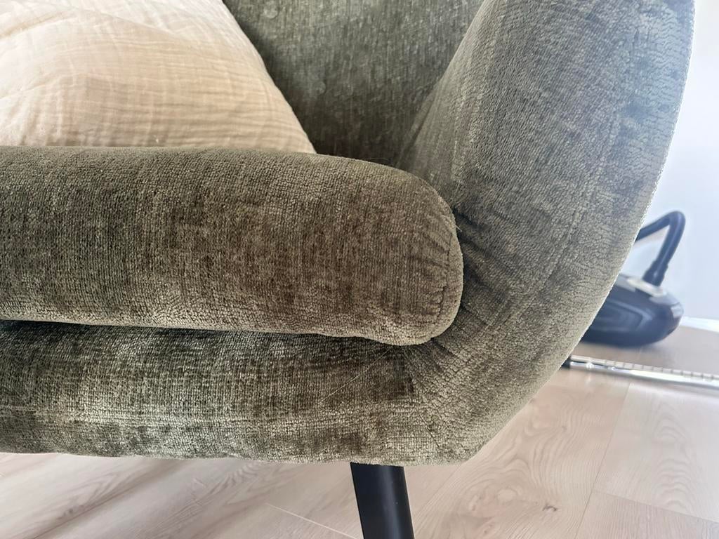 Stoel Leen Bakker Fauteuil Viborg stof groen, Huis en Inrichting, Ophalen, 75 tot 100 cm, Zo goed als nieuw, 75 tot 100 cm