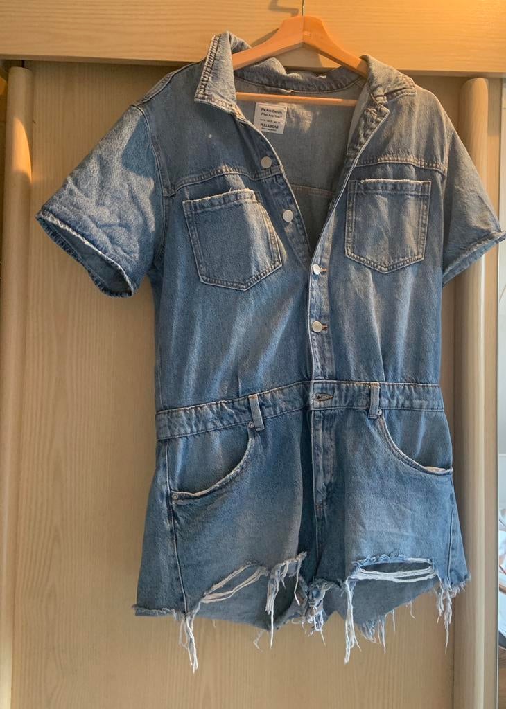 Spijker jumpsuit XL Pull & Bear - Goede staat, Ophalen of Verzenden, Gedragen, Maat 46/48 (XL) of groter, Blauw