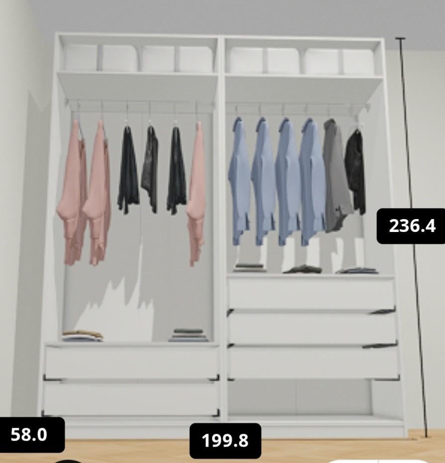 Pax ikea kledingkast compleet inrichting ikea, Ophalen, Zo goed als nieuw, 200 cm of meer, IKEA
