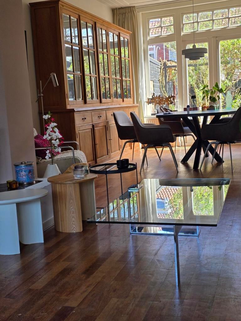 Tonelli salontafel - Glas en Chroom - Zeer goede staat, Ophalen, Zo goed als nieuw, Glas