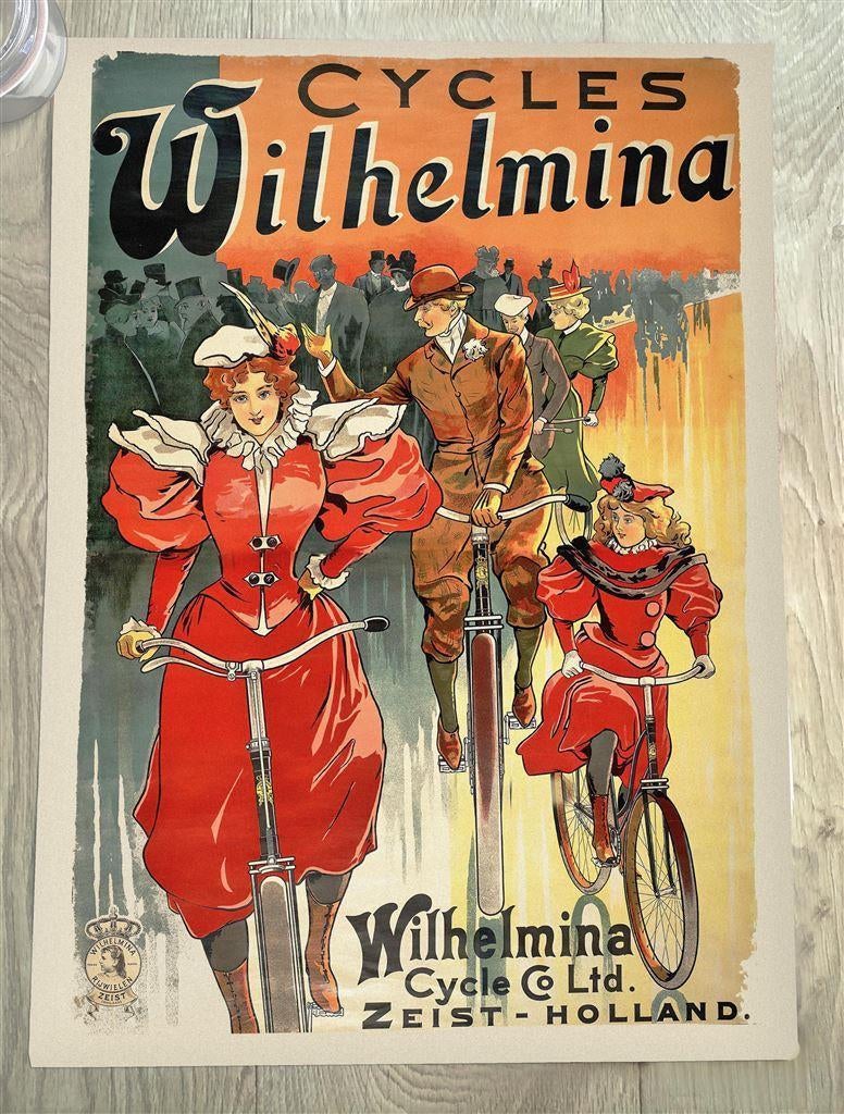 Wilhelmina Cycles Zeist Grote Art Deco Fiets Poster Affiche, Ophalen of Verzenden, Nieuw