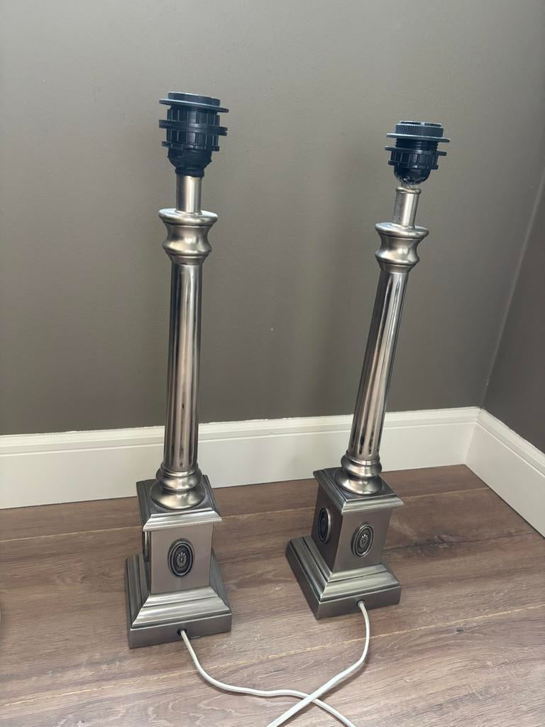 Te koop 2 kandelaars, Ophalen, Gebruikt, Metaal, Minder dan 50 cm