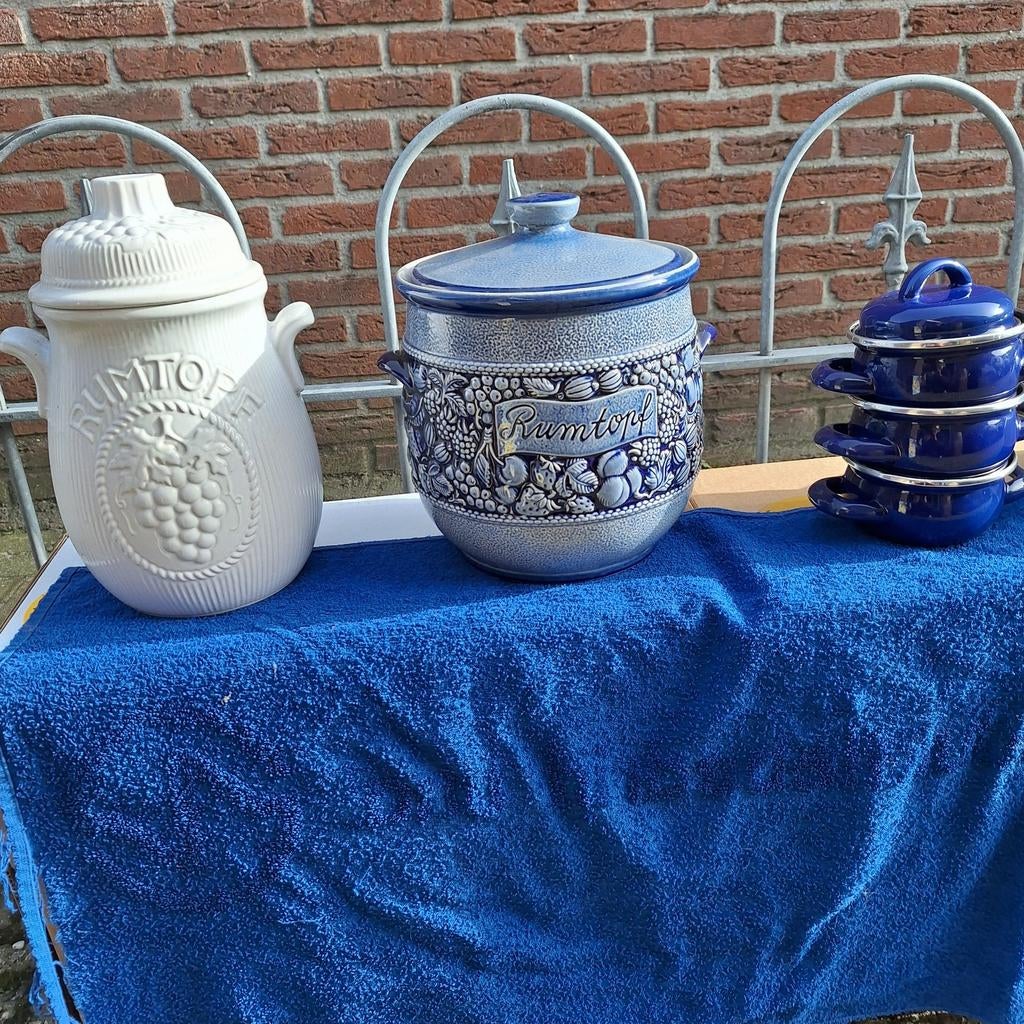 Mooie witte rumtopf, West Germany, vintage, Ophalen of Verzenden