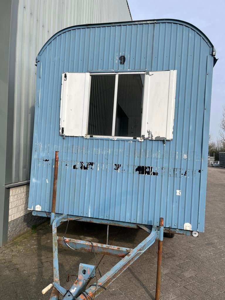 Schaftwagen pipowagen schaftkeet bouwkeet, Doe-het-zelf en Verbouw, Bouwketen en Schaftketen, Ophalen, Gebruikt