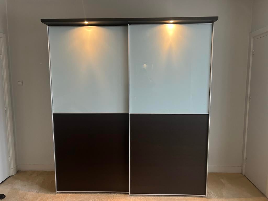 Auping kledingkast met zwevende schuifdeuren, Ophalen, 200 cm of meer, Zo goed als nieuw, Overige houtsoorten