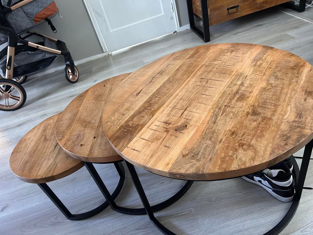 Salon tafels mango hout, 50 tot 100 cm, Rond, Nieuw, Ophalen of Verzenden