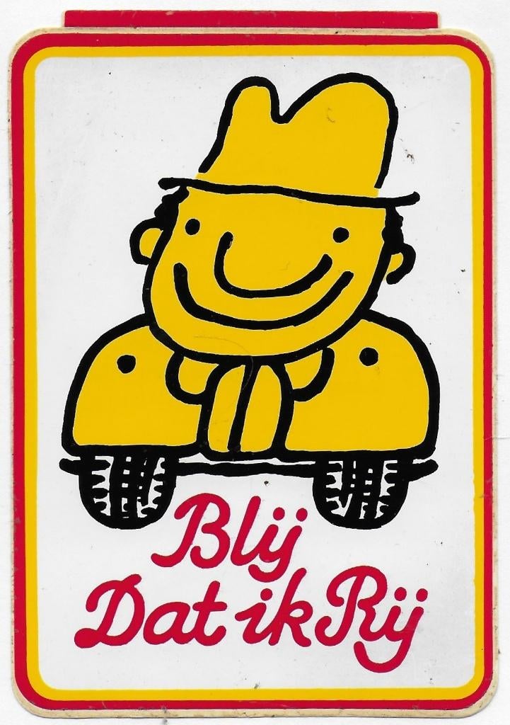 st93 - sticker Blij dat ik Rij, Verzamelen, Ophalen of Verzenden, Zo goed als nieuw, Overige typen