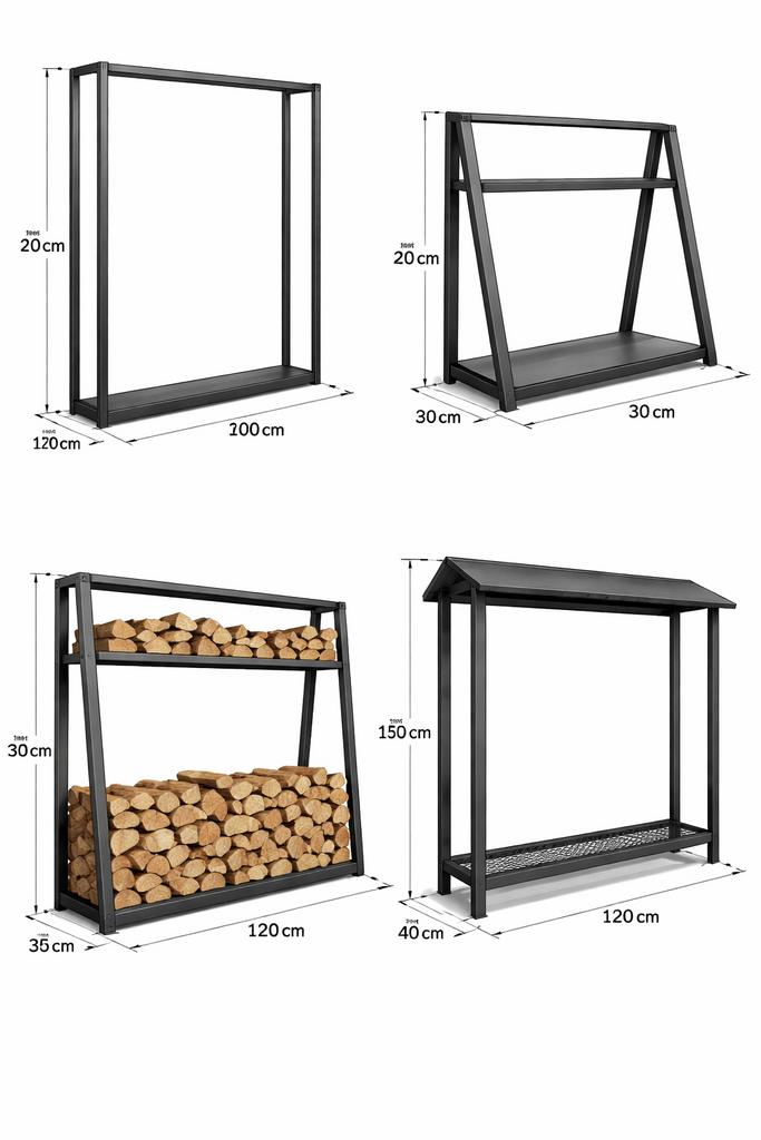 Stoer stalen haardhoutrek / houtopslag – handgemaakt, Tuin en Terras, Haardhout, Minder dan 3 m³, Ophalen of Verzenden