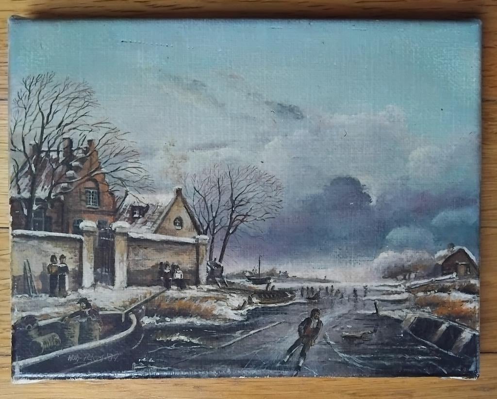 Origineel schilderij. Olieverf op doek. artiest Peters. 1984, Ophalen of Verzenden