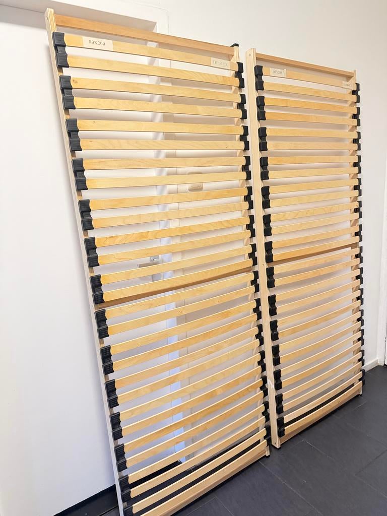 Twee lattenbodems 80x200, Gebruikt, Eenpersoons, Ophalen of Verzenden, 80 cm