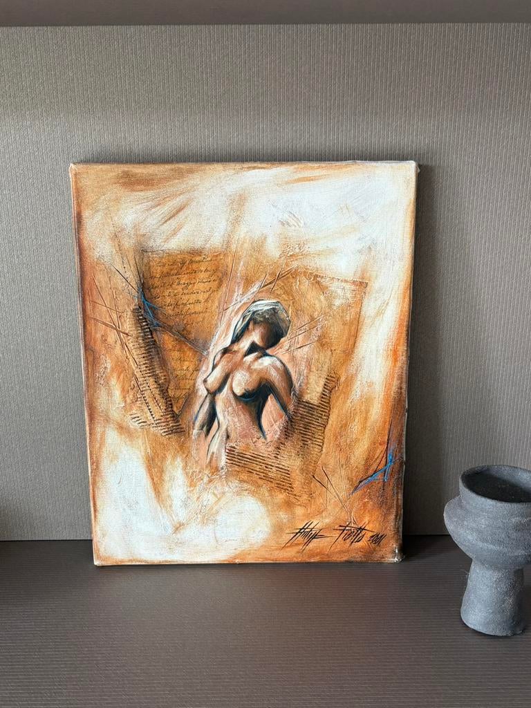Origineel schilderij olieverf op canvas gesigneerd, Ophalen of Verzenden