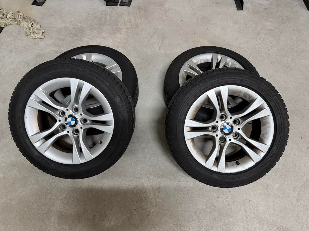 Originele winterset BMW 5x120 16” Inch lichtmetaal, Ophalen, 16 inch, Banden en Velgen, 205 mm