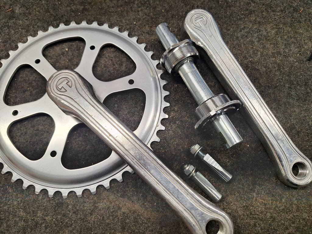 Crankstel retro voor singlespeed  NOS, Ophalen, Nieuw, Crankstel of Pedalen