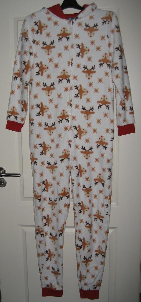 Leuke rendier onesie 38/M., Ophalen of Verzenden, Zo goed als nieuw, Maat 38/40 (M), Wit