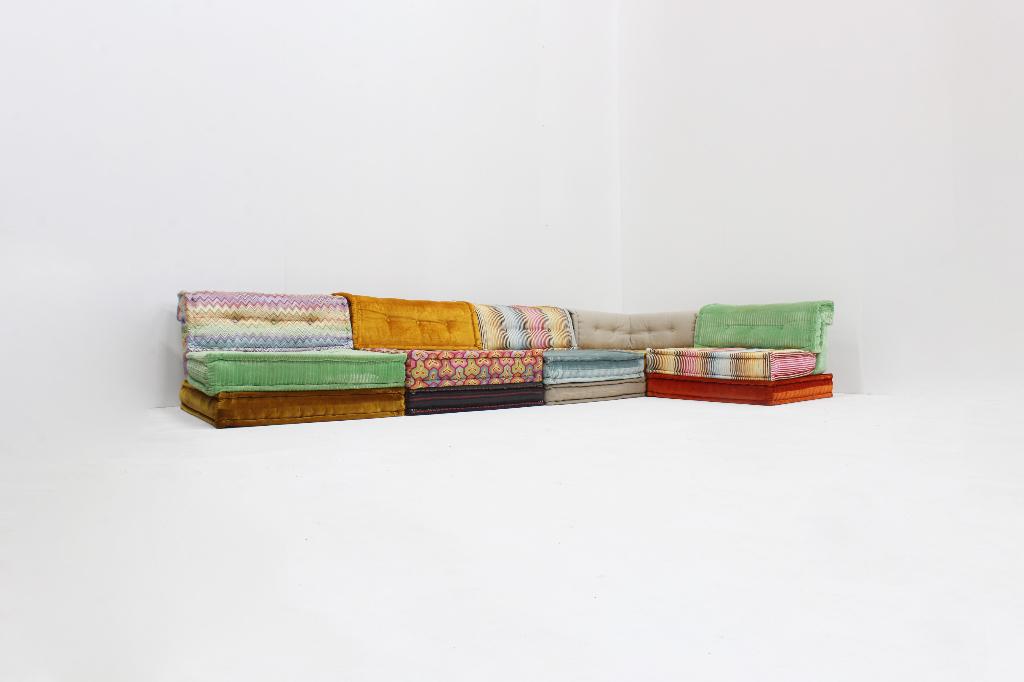 Roche Bobois Mah jong sofa, 15 elementen 1970's, Ophalen, 125 tot 150 cm, 300 cm of meer, Stof