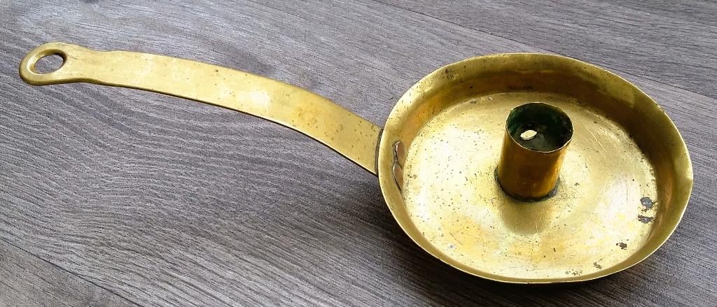 18 de eeuw Vlaamse Volkskunst Kandelaar Blaker Kaarshouder, Antiek en Kunst, Antiek | Koper en Brons, Ophalen of Verzenden, Koper