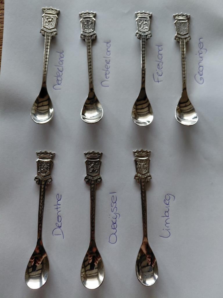 Verzilverde lepeltjes met wapens van Nederlandse provincies, Ophalen of Verzenden