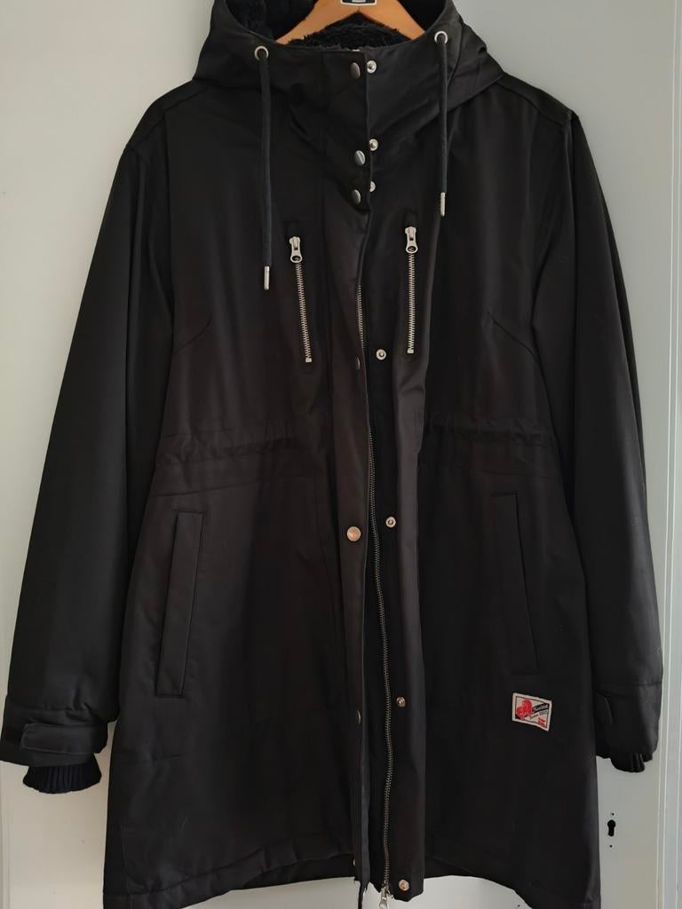 Danefae XXL warme zwarte winterjas met teddy voering, Ophalen of Verzenden, Zo goed als nieuw, Overige maten, Zwart