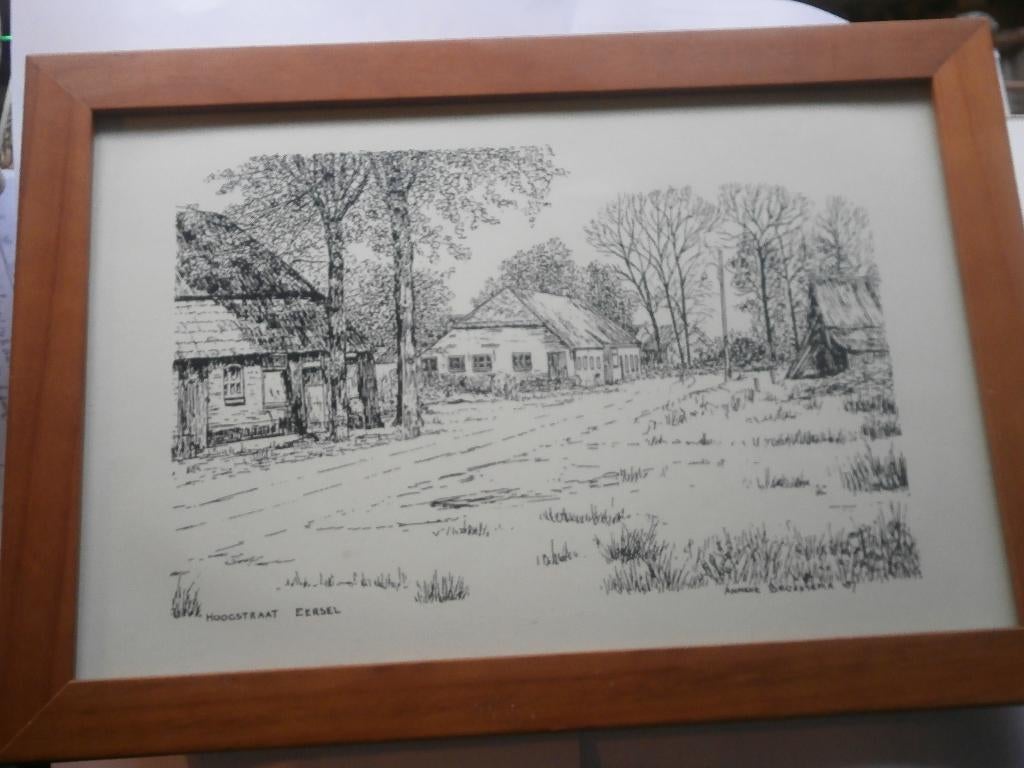 Mooi Straatbeeld van Eersel mooie litho Anneke Broeksema, Antiek en Kunst, Kunst | Litho's en Zeefdrukken, Ophalen of Verzenden