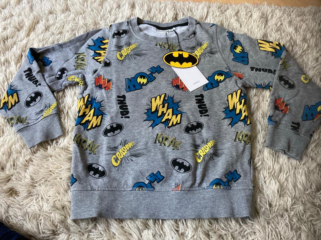 Name-it sweatshirt trui grijs met batman logo print 122-128!, Gebruikt, Jongen of Meisje, Trui of Vest, Ophalen of Verzenden