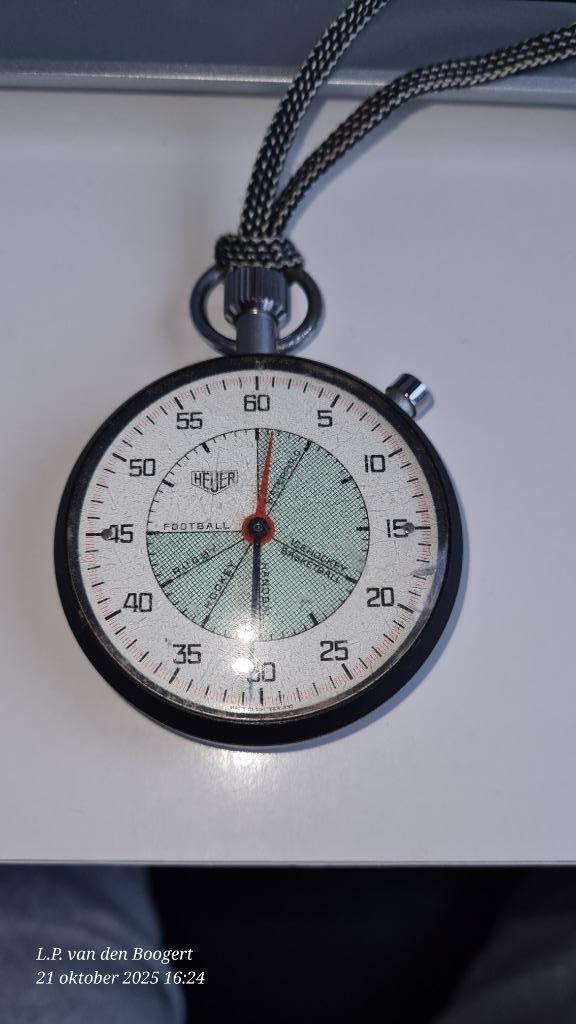 Heuer Sportstopwatch, Staal, Gebruikt, Staal, Ophalen of Verzenden