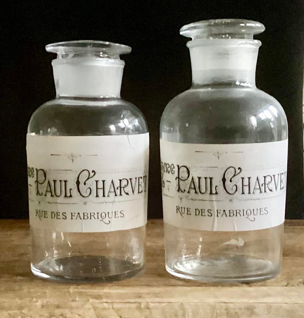 OUDE GLAZEN APOTHEKERS POTTEN APOTHEEK POT NU €7,50 PER STUK, Ophalen of Verzenden