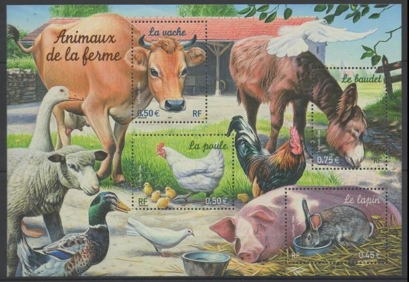 FRANKRIJK 2004 Boerderij Dieren Blokje, Michel: B-37, Postfr, Verzenden, Postfris, Dier of Natuur