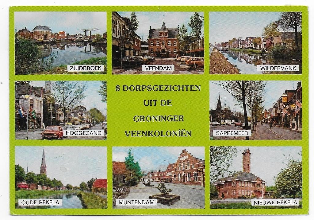 Groninger veenkolonien gelopen Ansichtkaart ( B2536 ), Ophalen of Verzenden, 1980 tot heden, Gelopen