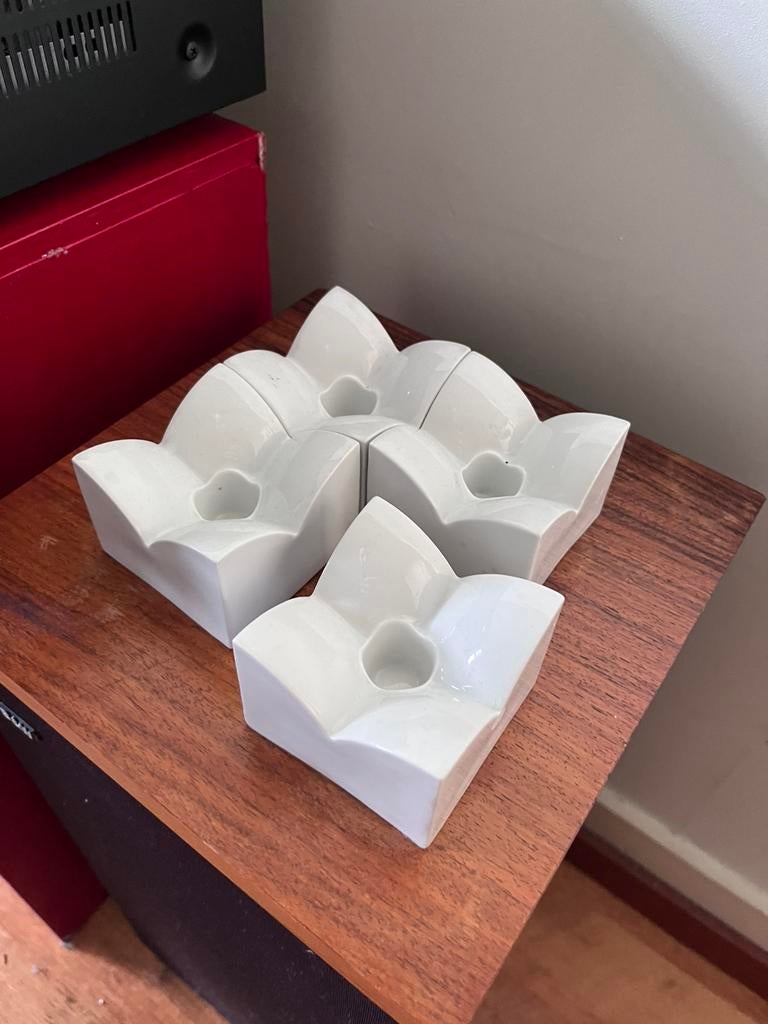 Arzberg porcelein kandelaren - 4 stuks, Keramiek, Overige typen, Ophalen of Verzenden, Zo goed als nieuw