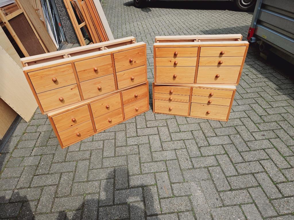 Lundia boekenkast ladekast ladenblok stelling hout vintage, Huis en Inrichting, Kasten | Ladekasten, Gebruikt, 5 laden of meer