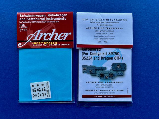 Archer	AR35520	Schwimmwagen, Kübelwagen and Kettenkrad 1/35, Verzenden, 1:32 tot 1:50, Tank, Overige merken