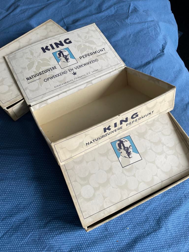 KING Pepermunt Doosjes - 2 stuks, Ophalen of Verzenden, Gebruikt, Overige soorten, Overige typen