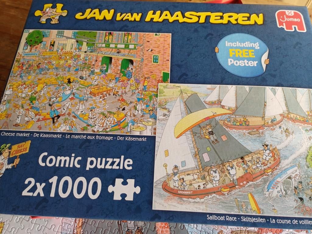 Jan van Haasteren 2x 1000st, Ophalen, 500 t/m 1500 stukjes, Zo goed als nieuw
